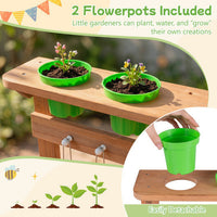 Kids Mud Kitchen with Water Tank and Sink and 15 Accessories for Ages 3+-Natural