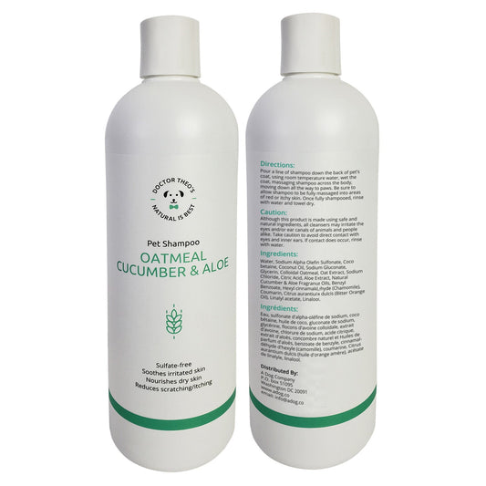 Dr. Theo's Dog Shampoo – Oatmeal, Cucumber & Aloe (16 oz) - BIG FRENCHIES