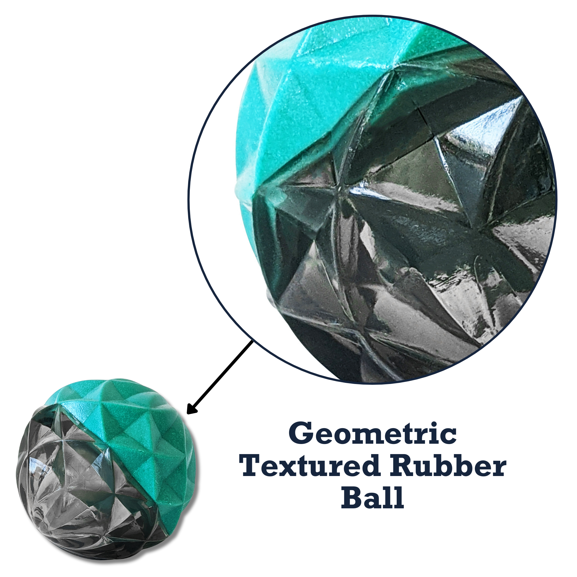 Country Living Geometric Textured Ball Dog Chew Toy, Interactive Rubber Toy for Mental Stimulation – Small - BIG FRENCHIES