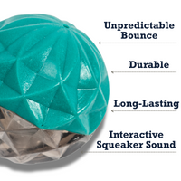 Country Living Geometric Textured Ball Dog Chew Toy, Interactive Rubber Toy for Mental Stimulation – Small - BIG FRENCHIES