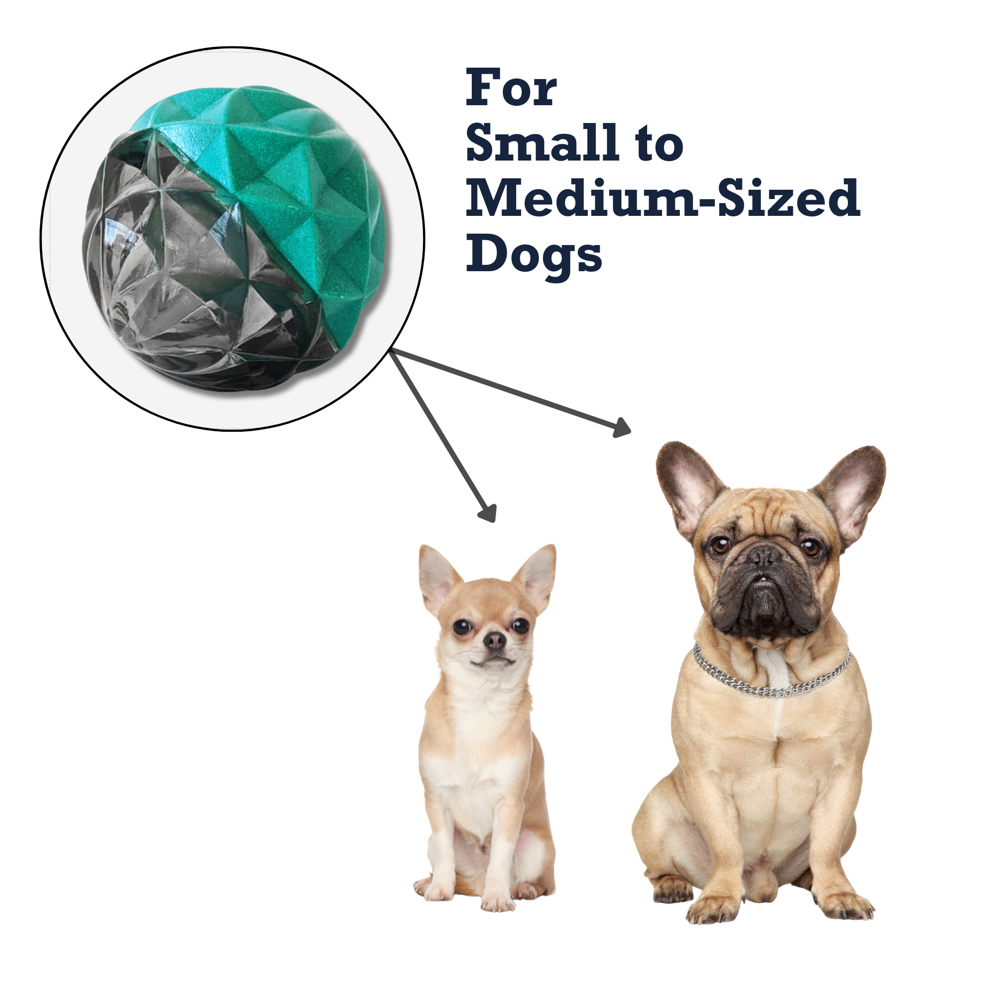 Country Living Geometric Textured Ball Dog Chew Toy, Interactive Rubber Toy for Mental Stimulation – Small - BIG FRENCHIES