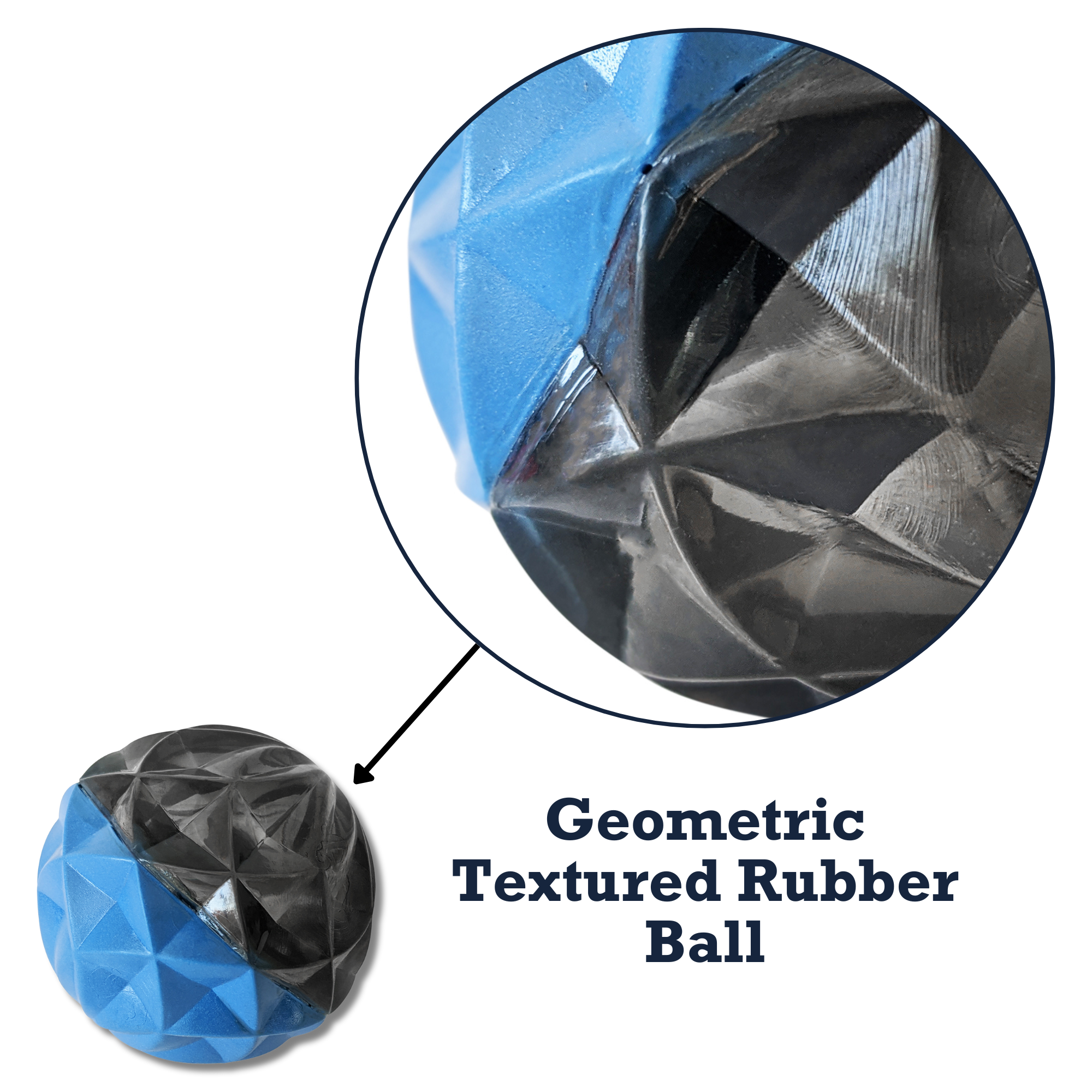 Country Living Geometric Textured Ball Dog Chew Toy, Interactive Rubber Toy for Mental Stimulation – Large - BIG FRENCHIES