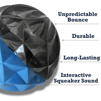 Country Living Geometric Textured Ball Dog Chew Toy, Interactive Rubber Toy for Mental Stimulation – Large - BIG FRENCHIES