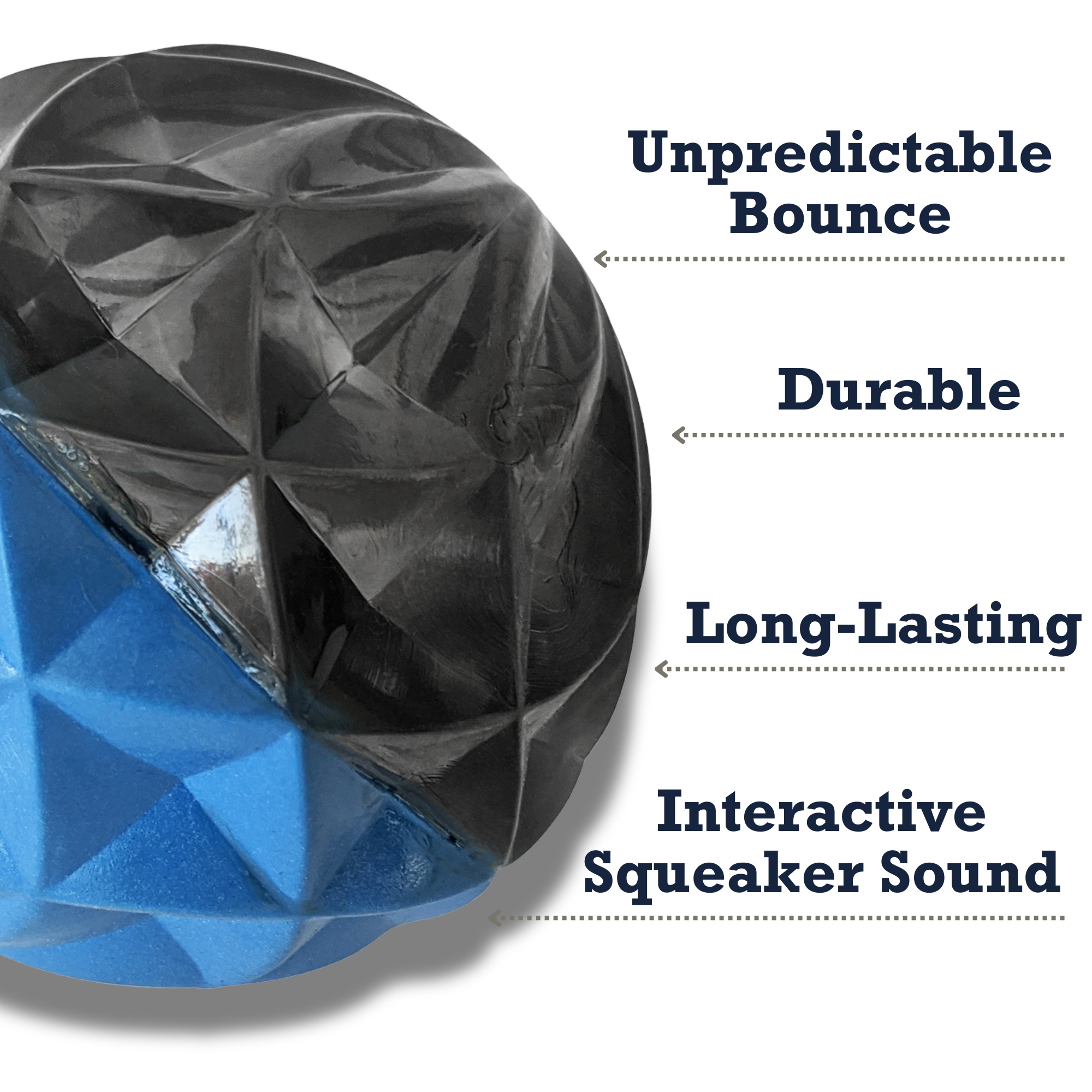 Country Living Geometric Textured Ball Dog Chew Toy, Interactive Rubber Toy for Mental Stimulation – Large - BIG FRENCHIES