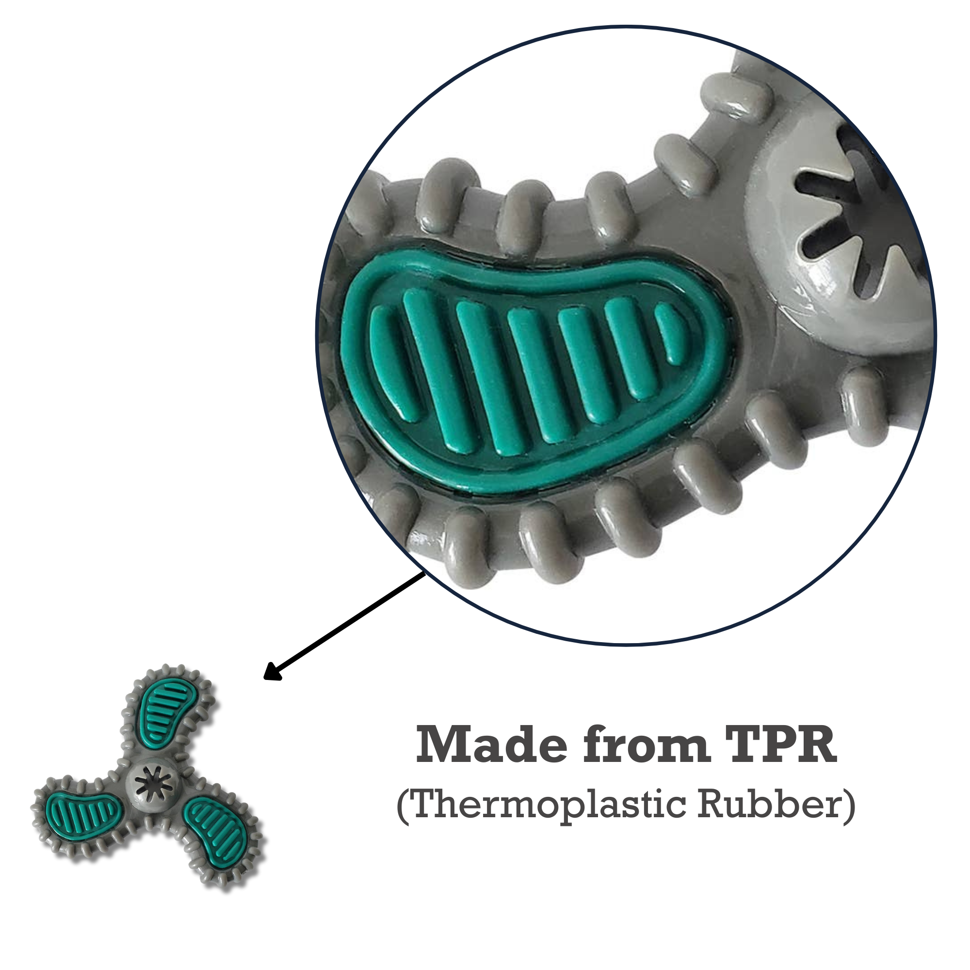 TPR Dental Spinner Dog Chew Toy – Durable Dental Care Fun for Light to Medium Chewers - BIG FRENCHIES