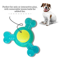 3-Bone TPR Chew Toy with Squeaker & Tennis Ball for Dogs – Removable Ball & Interactive Play - BIG FRENCHIES