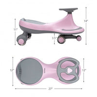 Wiggle Car Ride-on Toy with Flashing Wheels-Pink - Color: Pink