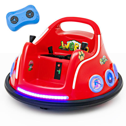 12V Electric Ride On Car with Remote Control and Flashing LED Lights-Purple
