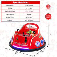12V Electric Ride On Car with Remote Control and Flashing LED Lights-Purple