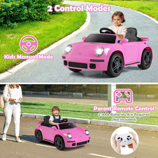 12V Electric Ride On Car Licensed RUF?CTR with Remote Control and Music-Pink