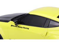 Nissan Z (RZ34) "Pandem" Ikazuchi Yellow with Matt Black Hood 1/18 Model Car by Top Speed