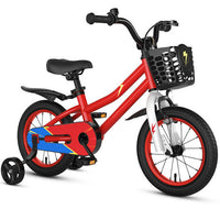 14 Inch Kids Bike Red with Blue Helmet Protective Set