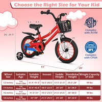 14 Inch Kids Bike Red with Blue Helmet Protective Set