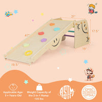 Wooden Climbing Toy Triangle Climber Set with Seesaw-Multicolor