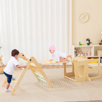 7-in-1 Toddler Climbing Toy Connected Table and Chair Set for Boys and Girls Aged 3-14 Years Old-Multicolor