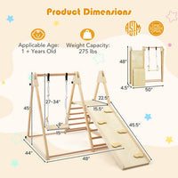 5-in-1 Indoor Jungle Gym Foldable Climber Playset with Fun Slide and Adjustable Swing