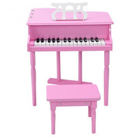Musical Instrument Toy 30-Key Children Mini Grand Piano with Bench-Black