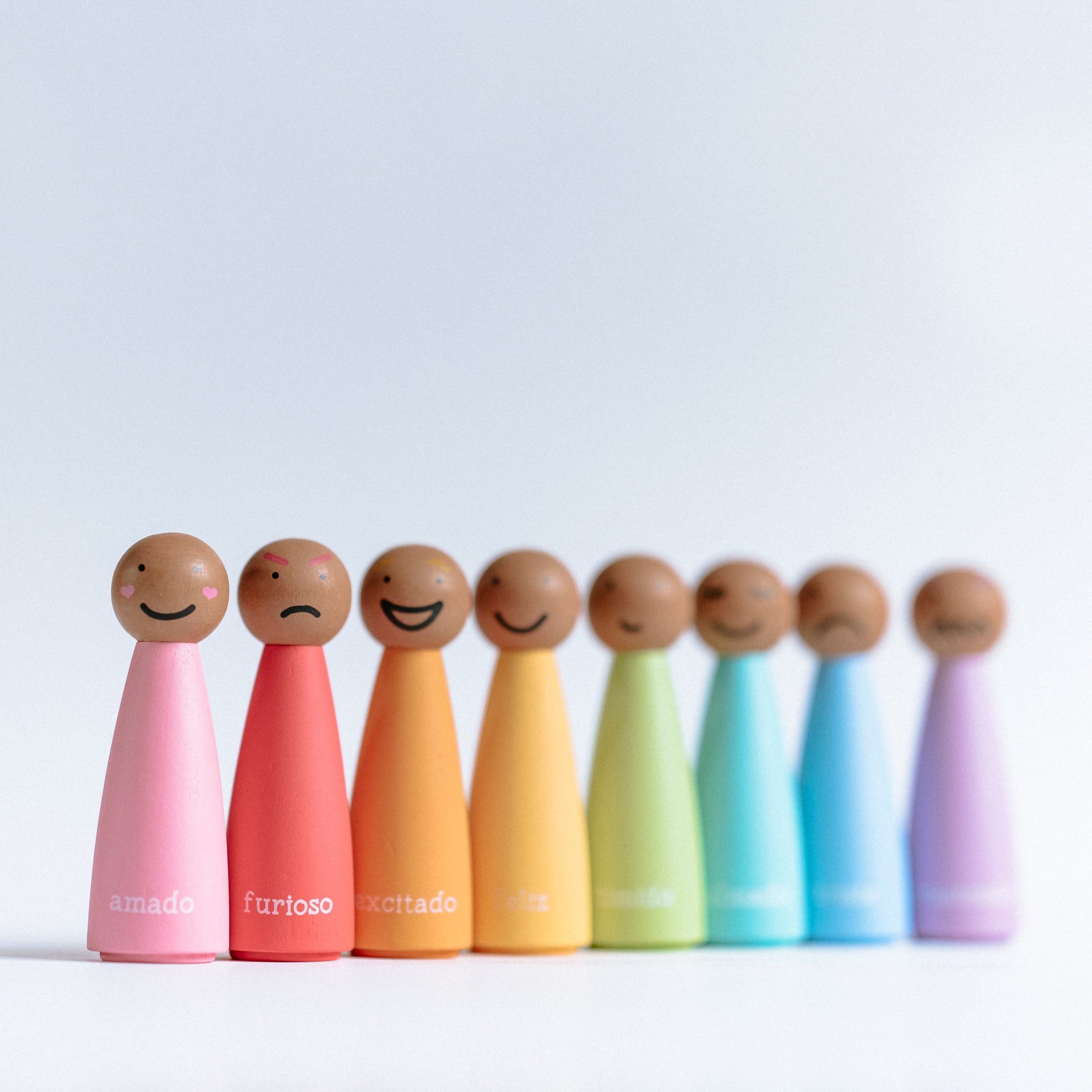 Bilingual Feelings & Emotions Peg Dolls • Gujarati | Hindi | Spanish | English