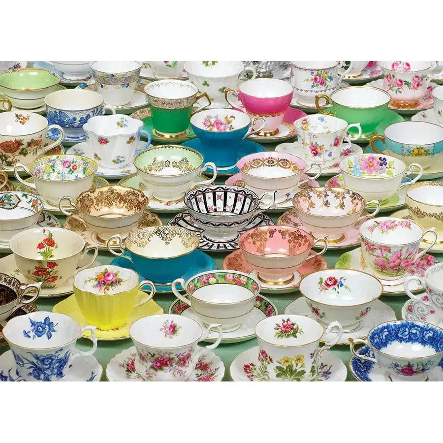 Teacups 1000 Piece Jigsaw Puzzle Cobble Hill - BIG FRENCHIES
