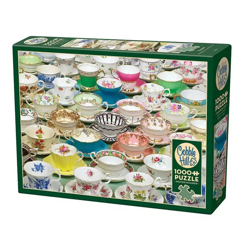 Teacups 1000 Piece Jigsaw Puzzle Cobble Hill - BIG FRENCHIES