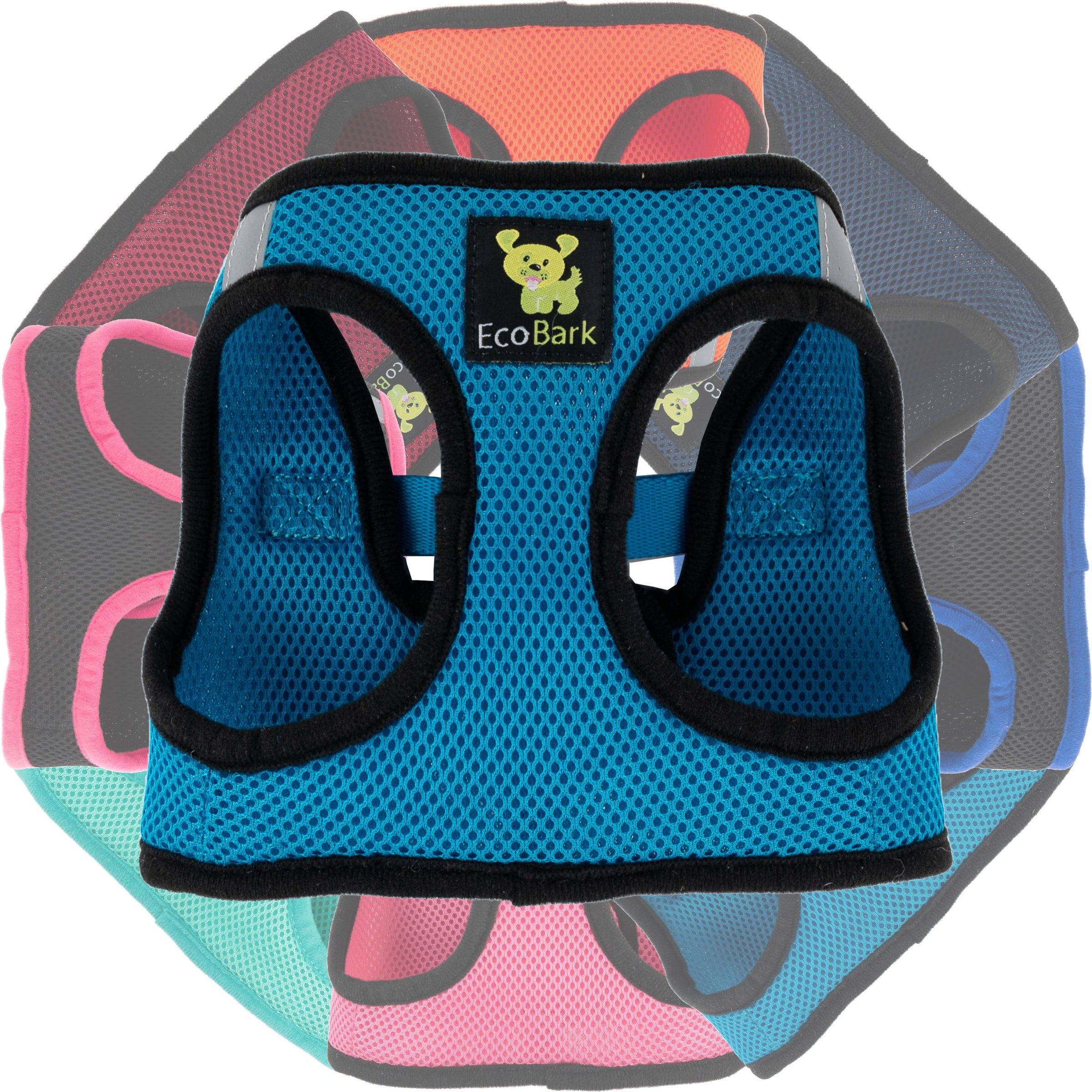 Teal Step In Dog Harness - Rapid Fastener Reflective Soft Mesh Vest Halter for Puppies and XXXS to Small Dogs - BIG FRENCHIES