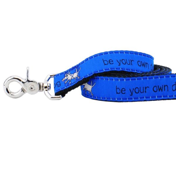 1″ Be Your Own Dog Teddy The Dog Blue Ribbon Dog Leash-Pet Collars & Leashes-BIG FRENCHIES-2 Hounds Design