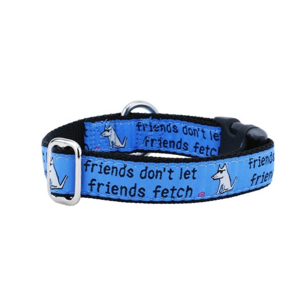 1″ Friends Don’t Let Friends Fetch Teddy The Dog Essential Martingale Dog Collar-Pet Collars & Leashes-BIG FRENCHIES-2 Hounds Design