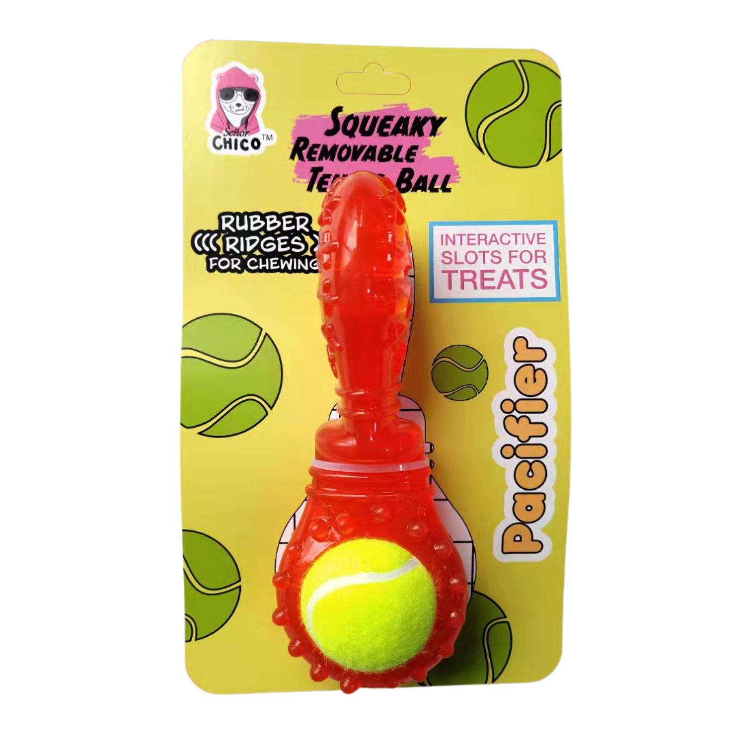 TPR Interactive Dog Chew Toy with Detachable Squeaker & Treat Fill - BIG FRENCHIES