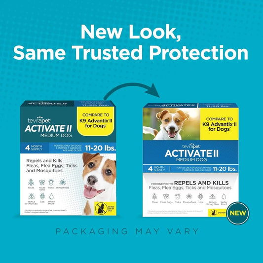TevraPet Activate II Flea & Tick for Dogs 11–20 lbs – 4 Month Supply