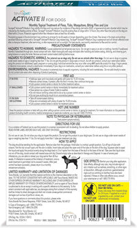 TevraPet Activate II Flea & Tick for Dogs 11–20 lbs – 4 Month Supply