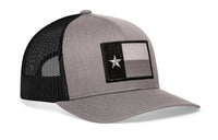 Texas Flag Trucker Hat  |  Gray-Black Tactical TX Snapback