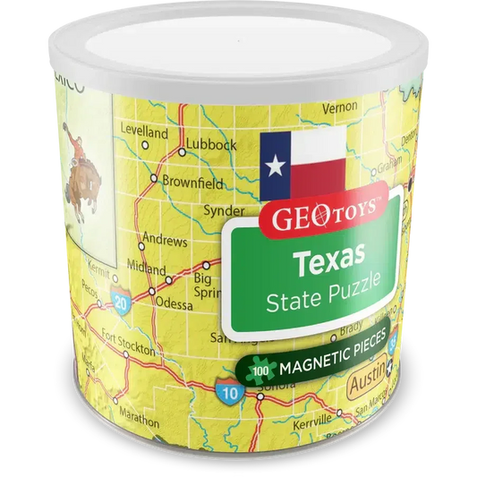 Texas State 100 Piece Magnetic Jigsaw Puzzle Geotoys - BIG FRENCHIES