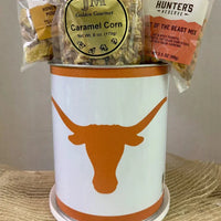 JGB Sports - Texas Longhorns Gift Tin Basket - Made In America - BIG FRENCHIES