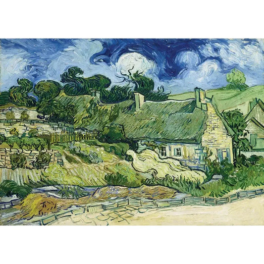 Thatched Cottages at Cordeville by Van Gogh 1000 Piece Jigsaw Puzzle Enjoy