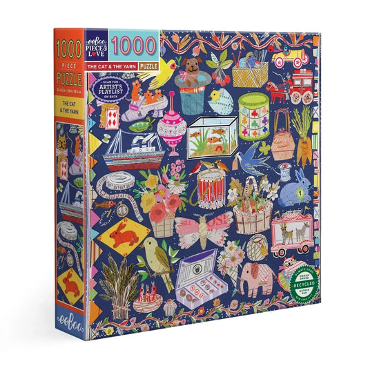 The Cat & the Yarn 1000 Piece Jigsaw Puzzle eeBoo - BIG FRENCHIES