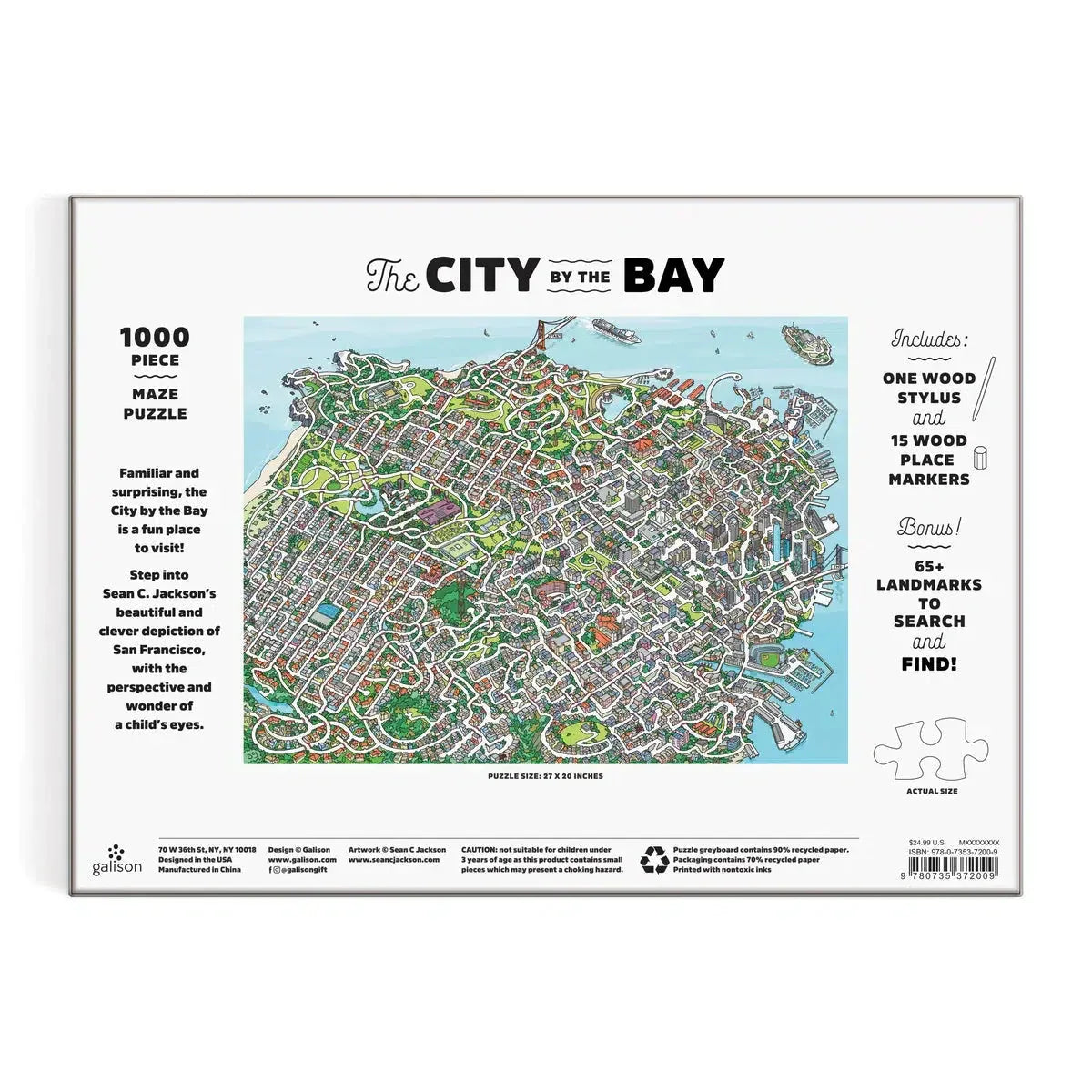 The City By the Bay 1000 Piece Jigsaw Maze Puzzle Galison - BIG FRENCHIES