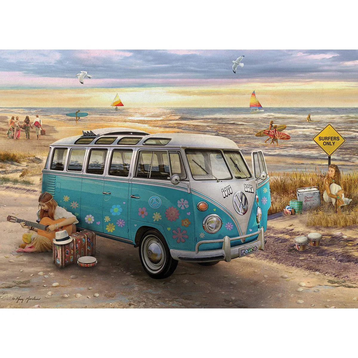The Love & Hope VW Bus 1000 Piece Jigsaw Puzzle Eurographics - BIG FRENCHIES