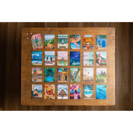 The Memory Trunk Set of 24 99 Piece Mini Jigsaw Puzzles Trevell