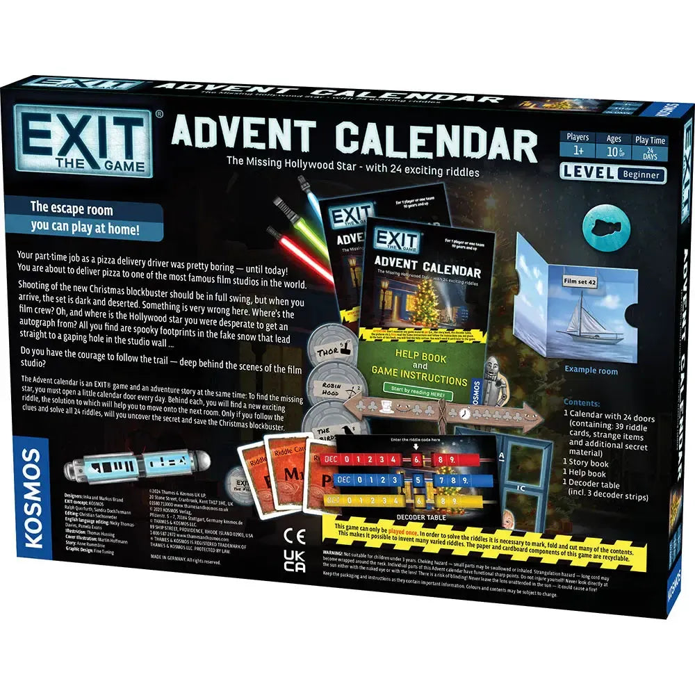 The Missing Hollywood Star Advent Calendar - Exit the Escape Room Game - Kosmos