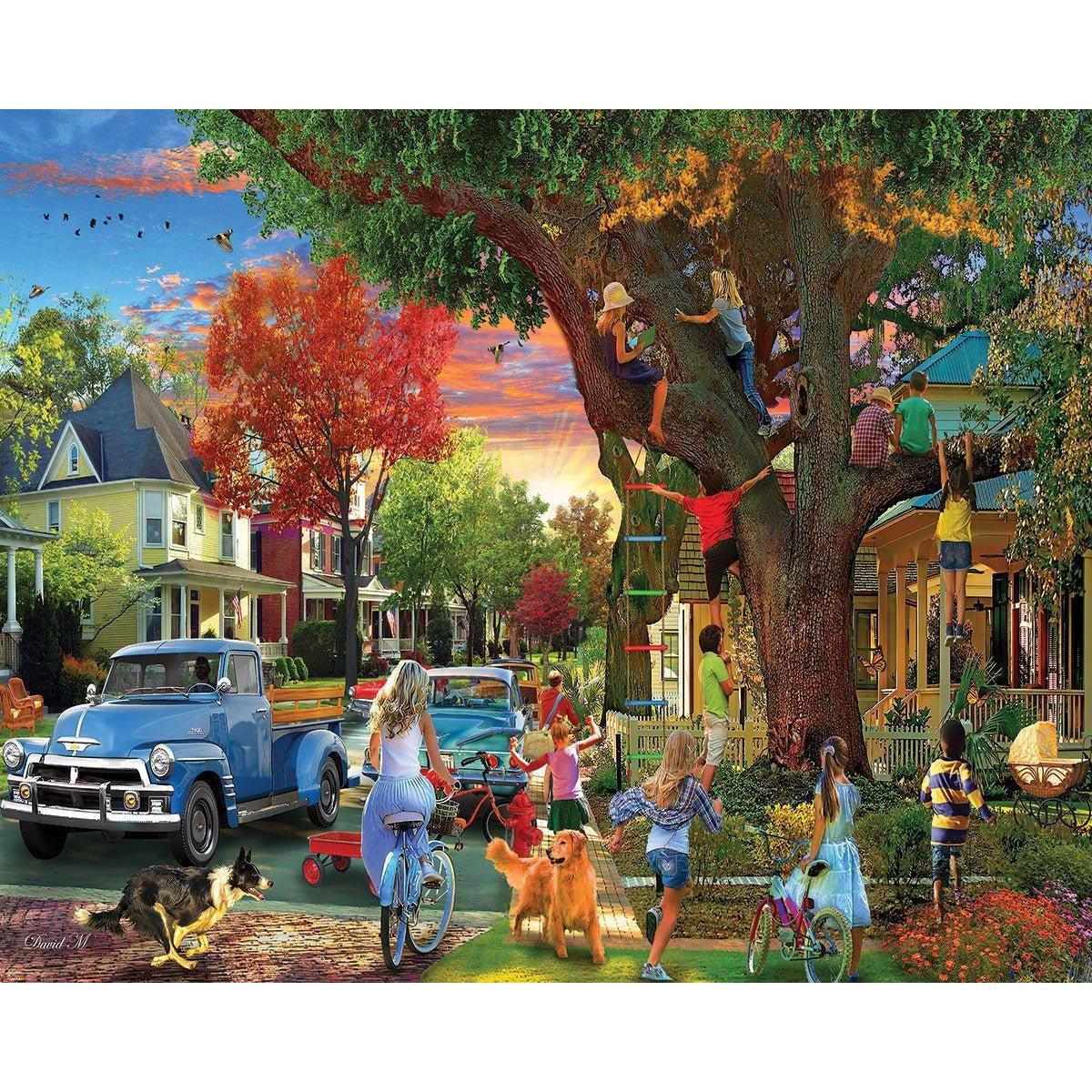 The Neighborhood 1000 Piece Jigsaw Puzzle White Mountain - BIG FRENCHIES