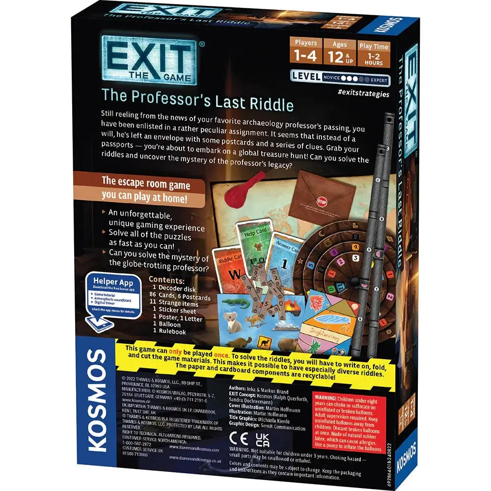 The Professor's Last Riddle - Exit the Escape Room Game - Kosmos