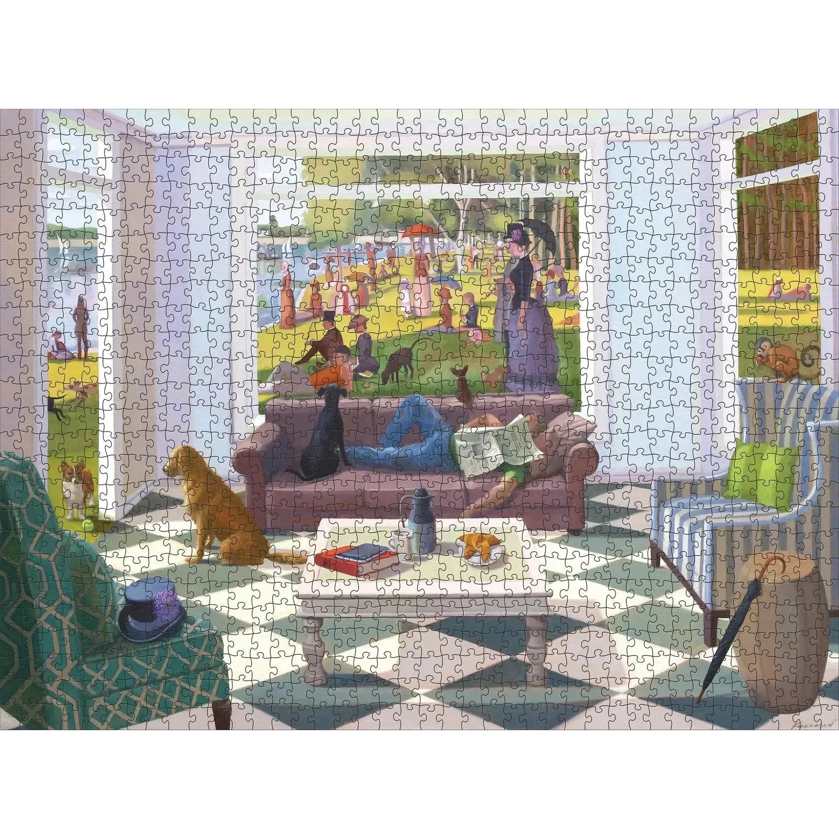 The Sunday Paper 1000 Piece Jigsaw Puzzle Pomegranate