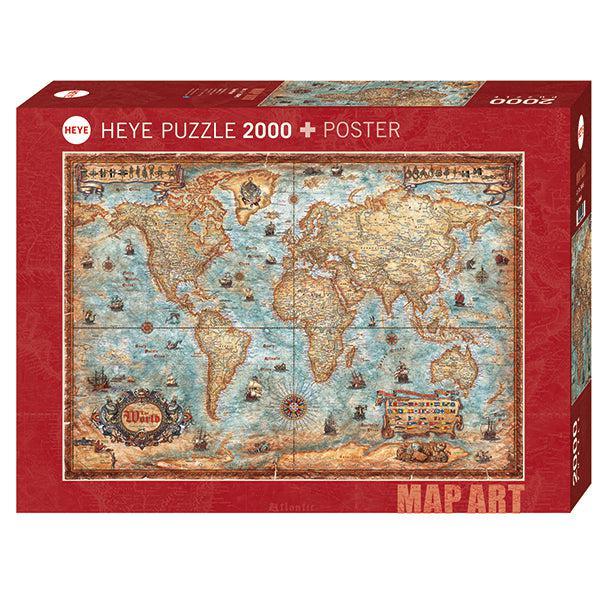The World Map Art 2000 Piece Jigsaw Puzzle Heye - BIG FRENCHIES