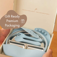 Stainless Steel Baby Feeding Set 6+ Months - Baby Blue - BIG FRENCHIES