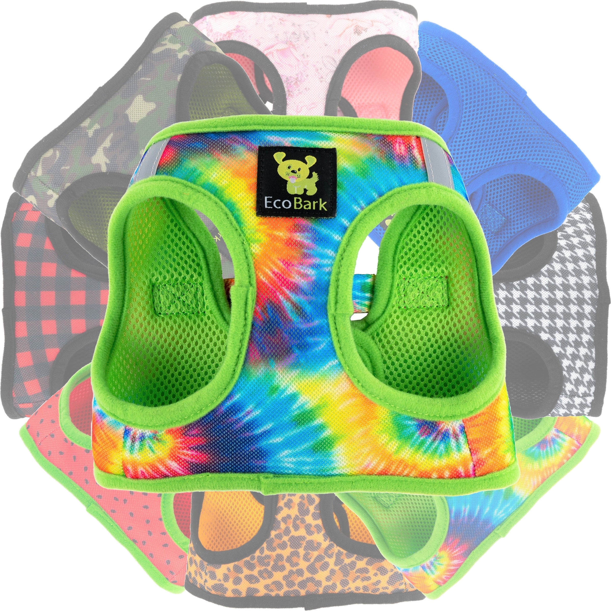Tie Dye Dog Harness for Small Dogs- Reflective Step In Dog Halter Harness Vest with Luxury Soft Mesh for Puppies to Small Dogs - BIG FRENCHIES