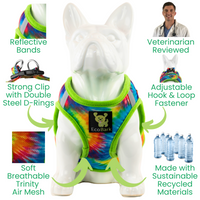 Tie Dye Dog Harness for Small Dogs- Reflective Step In Dog Halter Harness Vest with Luxury Soft Mesh for Puppies to Small Dogs - BIG FRENCHIES