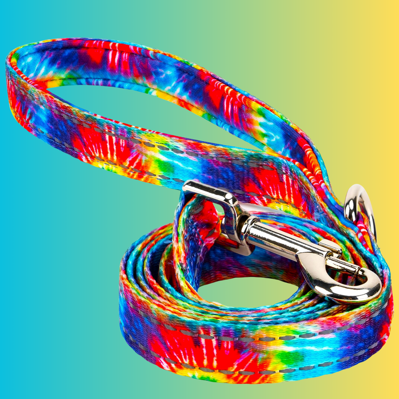 Tie Dye Dog Leash by EcoBark - Padded Comfort Grip Leash - 4ft, 5ft, and 6ft Leash for Small and Medium Dogs - BIG FRENCHIES