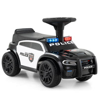 Toddler Sliding Car with Steering Wheel and Under-Seat Storage Push-Black