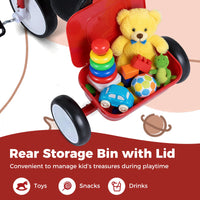 Toddler Tricycle with Glowing Wheels and 4-Level Adjustable Seat