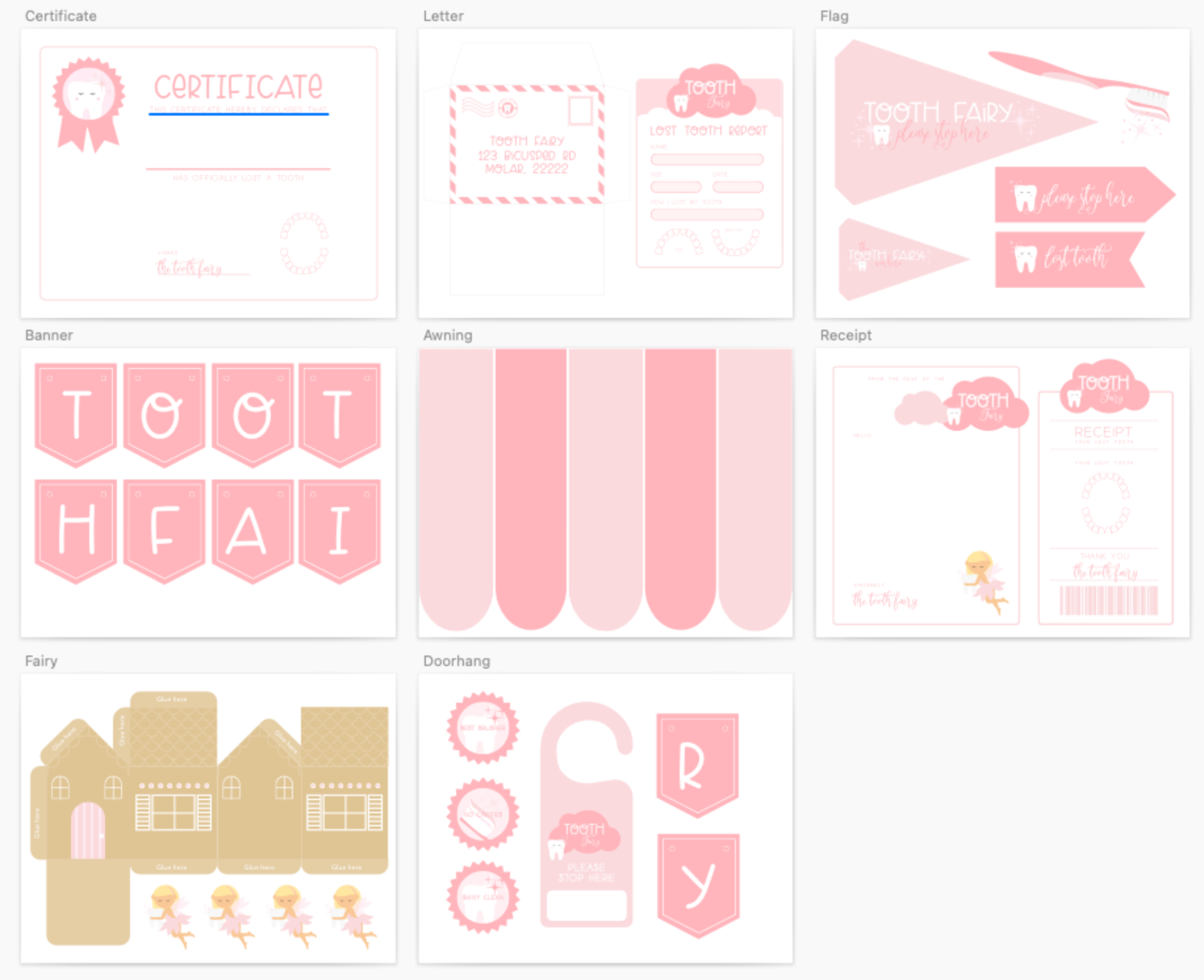 Tooth Fairy Printable Dramatic Play